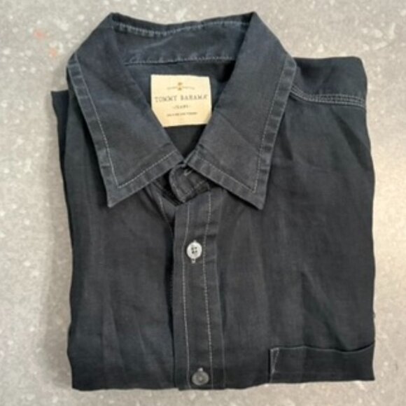 Tommy Bahama Jeans Black Short Sleeve Linen Shirt – Size Large - Picture 2 of 8